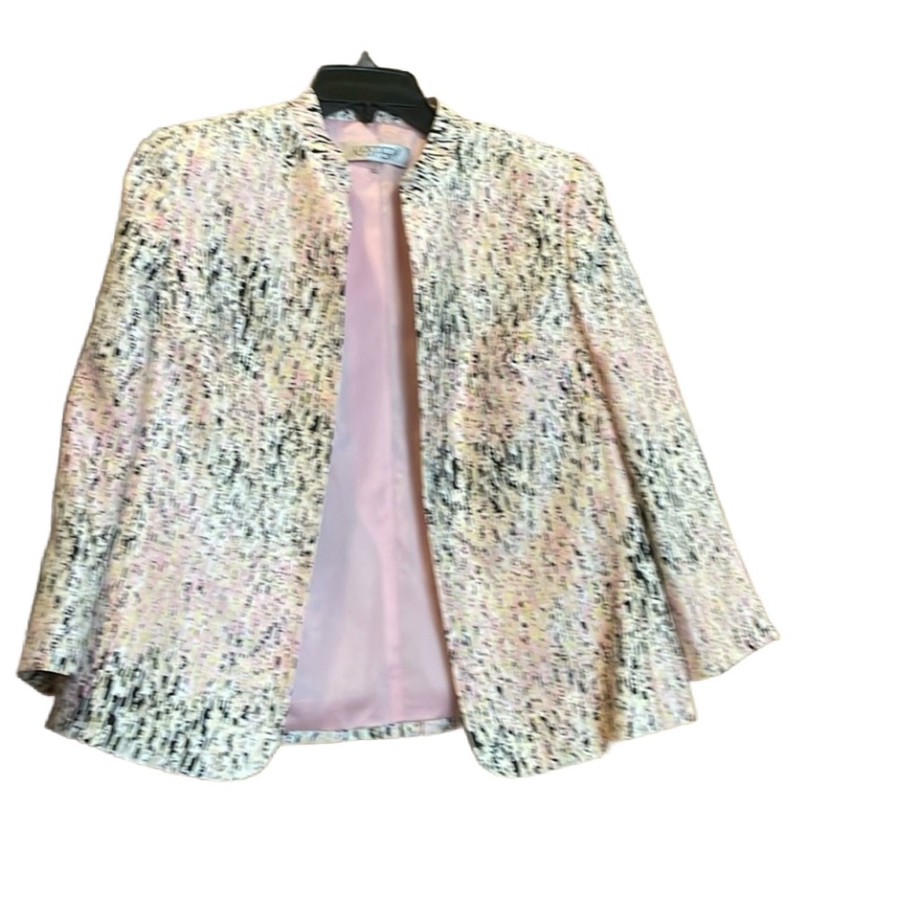 Kasper pink yellow and black blazer size 6